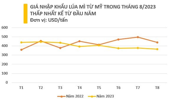 Nhập khẩu lúa mì từ Mỹ lập đỉnh trong tháng 8, tăng đột biến tới hơn 13.000%